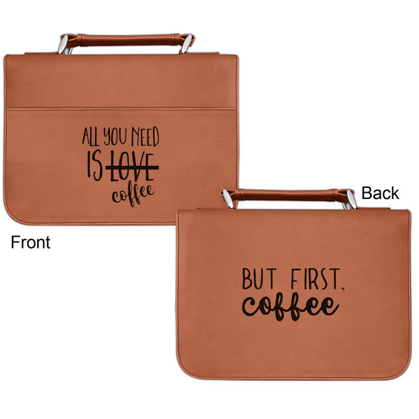 Coffee Lover Cognac Leatherette Bible Covers - Small Double Sided Apvl