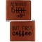 Coffee Lover Cognac Leatherette Bifold Wallets - Front and Back