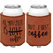 Coffee Lover Cognac Leatherette Can Sleeve - Double Sided Front and Back