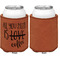 Coffee Lover Cognac Leatherette Can Sleeve - Single Sided Front and Back