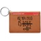 Coffee Lover Cognac Leatherette Keychain ID Holders - Front Credit Card