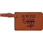 Coffee Lover Leatherette Luggage Tag