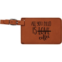 Coffee Lover Leatherette Luggage Tag (Personalized)