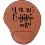 Coffee Lover Leatherette Mouse Pad with Wrist Support