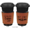 Coffee Lover Cognac Leatherette Mug Sleeve - Double Sided Apvl