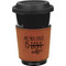 Coffee Lover Cognac Leatherette Mug Sleeve - Front