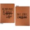 Coffee Lover Cognac Leatherette Portfolios with Notepad - Small - Double Sided- Apvl