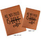 Coffee Lover Cognac Leatherette Portfolios with Notepad - Compare Sizes