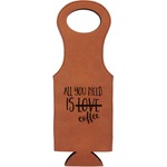 Coffee Lover Leatherette Wine Tote - Double Sided