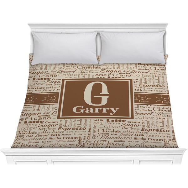 Custom Coffee Lover Comforter - King (Personalized)