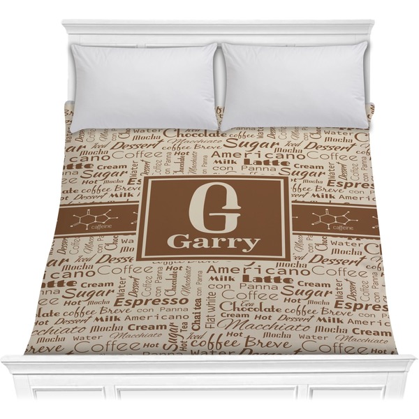 Custom Coffee Lover Comforter - Full / Queen (Personalized)