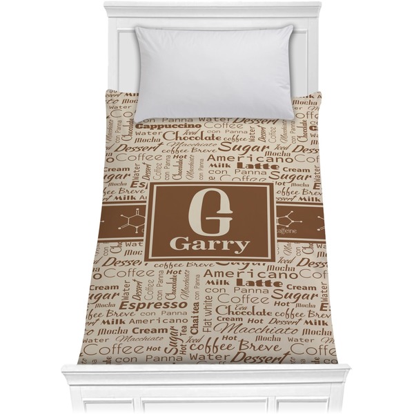 Custom Coffee Lover Comforter - Twin (Personalized)