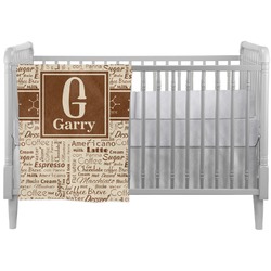 Coffee Lover Crib Comforter / Quilt (Personalized)