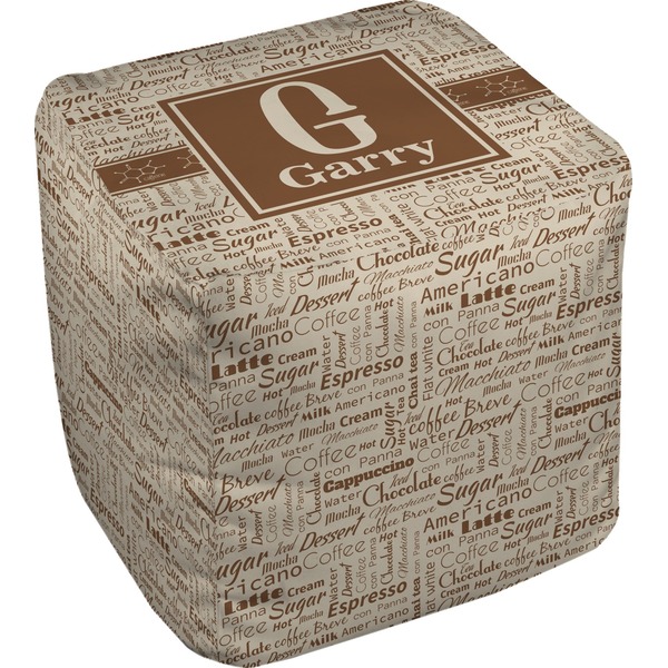 Custom Coffee Lover Cube Pouf Ottoman - 13" (Personalized)