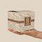 Coffee Lover Cube Favor Gift Box - On Hand - Scale View