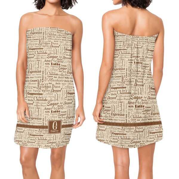 Coffee Lover Custom Bath Wrap - Front & Back View