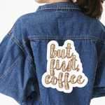 Coffee Lover Twill Iron On Patch - Custom Shape - 3XL