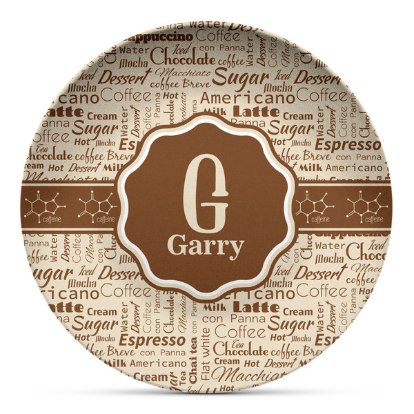 Custom Coffee Lover Microwave Safe Plastic Plate - Composite Polymer (Personalized)