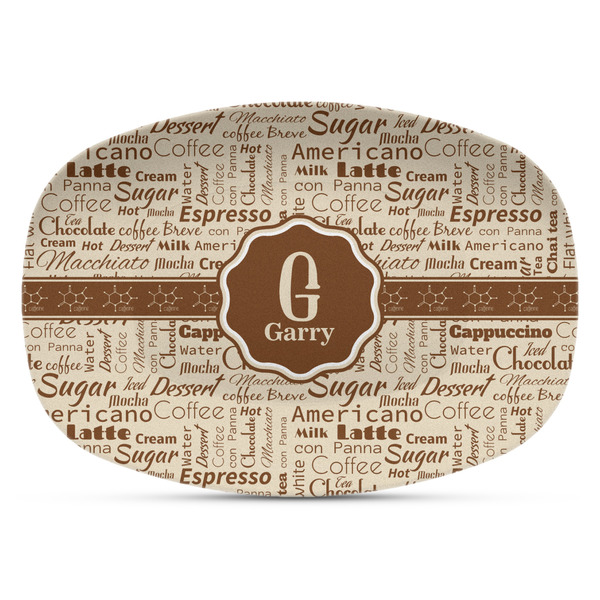 Custom Coffee Lover Plastic Platter - Microwave & Oven Safe Composite Polymer (Personalized)