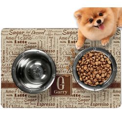Coffee Lover Dog Food Mat - Small w/ Name and Initial