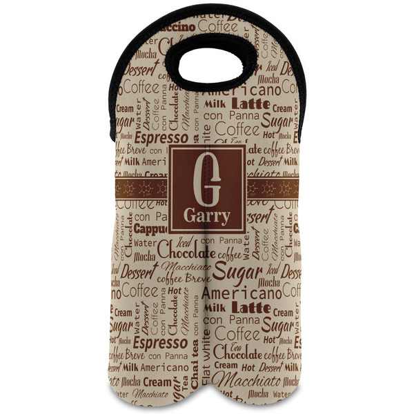 Custom Coffee Lover Wine Tote Bag (2 Bottles) (Personalized)