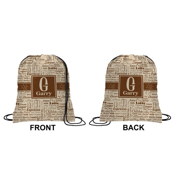 Coffee Lover Drawstring Backpack Front & Back Small