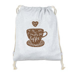 Coffee Lover Drawstring Backpack - Sweatshirt Fleece - Double Sided