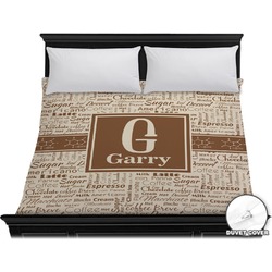 Coffee Lover Duvet Cover - King (Personalized)