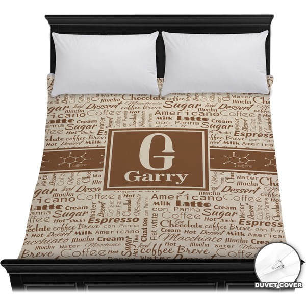 Custom Coffee Lover Duvet Cover - Full / Queen (Personalized)