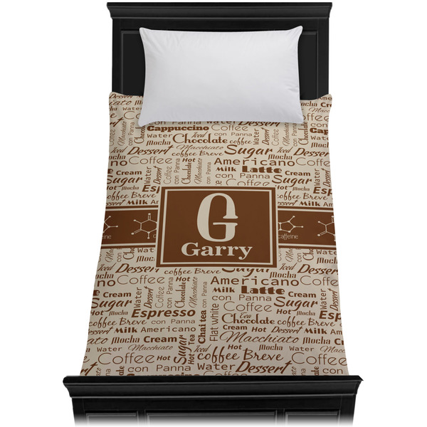Coffee Lover Duvet Cover - Twin - On Bed - No Prop