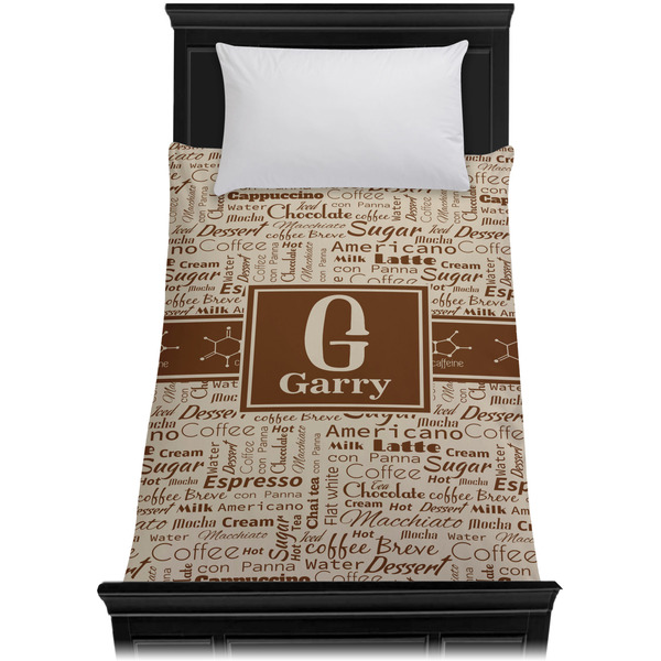 Coffee Lover Duvet Cover - Twin XL - On Bed - No Prop