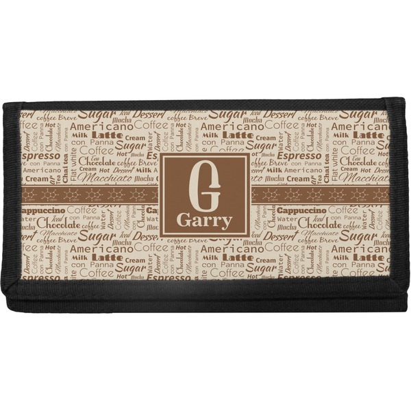 Custom Coffee Lover Canvas Checkbook Cover (Personalized)