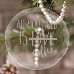 Coffee Lover Engraved Glass Ornament