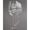 Coffee Lover Engraved Wine Glasses Set of 4 - Front View