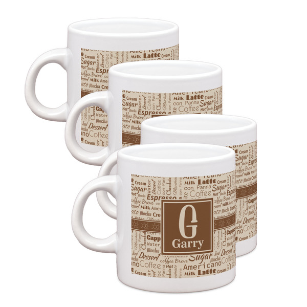 Custom Coffee Lover Single Shot Espresso Cups - Set of 4 (Personalized)