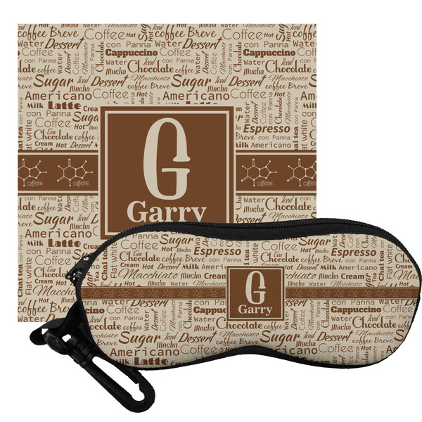 Custom Coffee Lover Eyeglass Case & Cloth (Personalized)