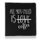 Coffee Lover Leather Binder - 1" - Black - Front View