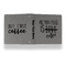 Coffee Lover Leather Binder - 1" - Grey - Back Spine Front View