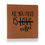 Coffee Lover Leather Binder - 1" - Rawhide (Personalized)