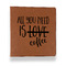 Coffee Lover Leather Binder - 1" - Rawhide - Front View