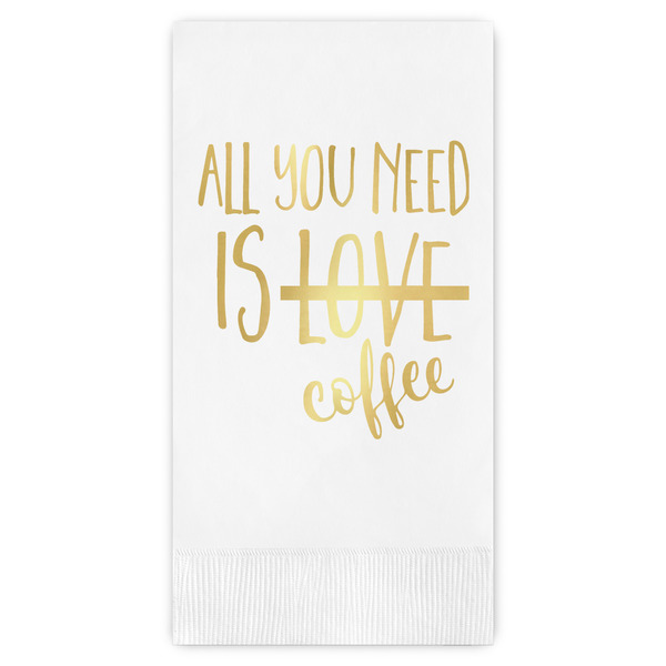 Custom Coffee Lover Guest Napkins - Foil Stamped