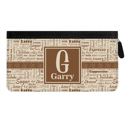 Coffee Lover Genuine Leather Ladies Zippered Wallet (Personalized)