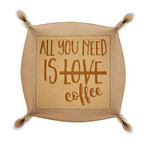 Coffee Lover Genuine Leather Valet Tray (Personalized)