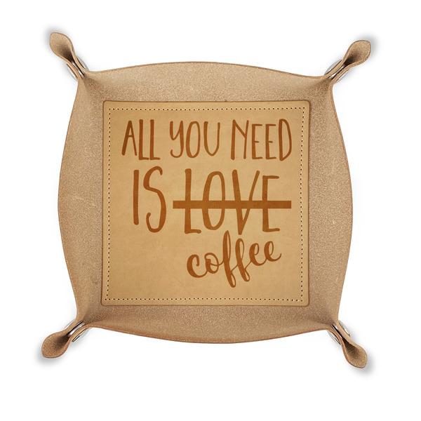 Custom Coffee Lover Genuine Leather Dice Tray