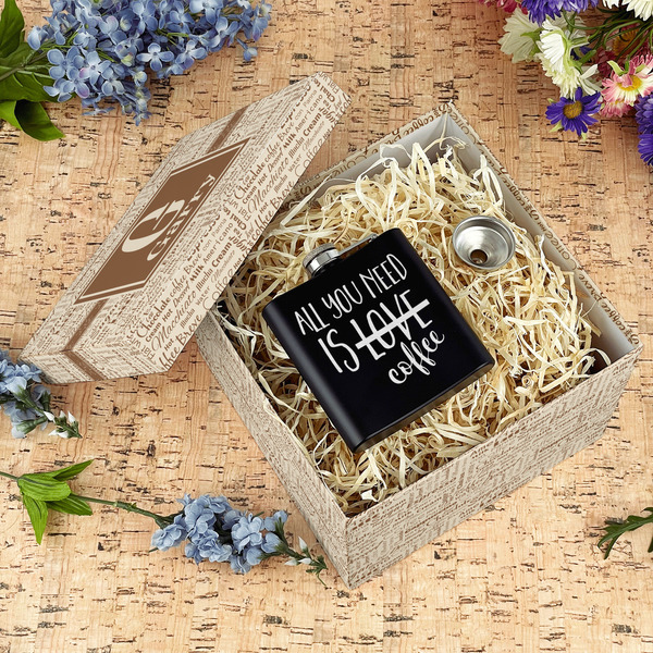 Coffee Lover Gift Boxes with Lid - Canvas Wrapped - Large - In Context