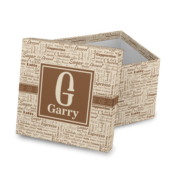 Custom Coffee Lover Gift Box with Lid - Canvas Wrapped (Personalized)