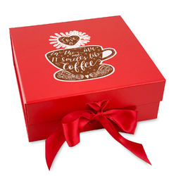 Coffee Lover Gift Box with Magnetic Lid - Red