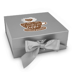 Coffee Lover Gift Box with Magnetic Lid - Silver