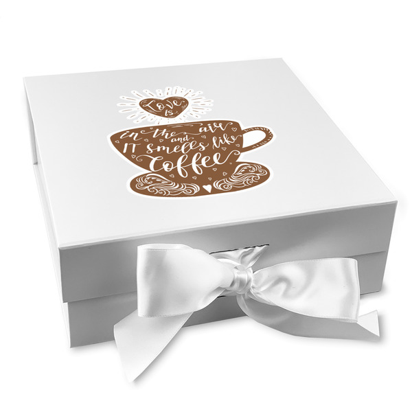 Custom Coffee Lover Gift Box with Magnetic Lid - White