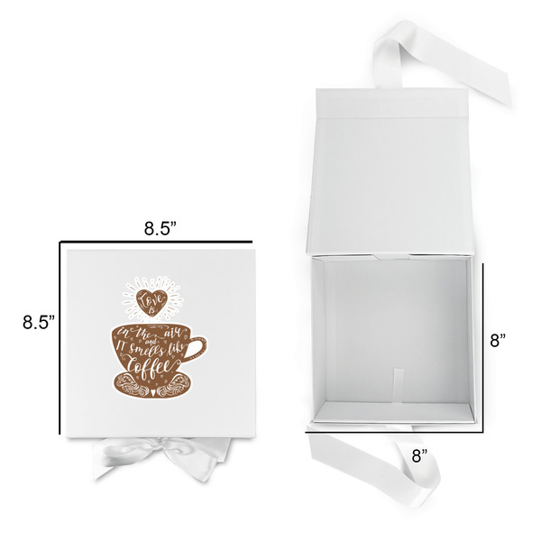 Coffee Lover Gift Boxes with Magnetic Lid - White - Open & Closed